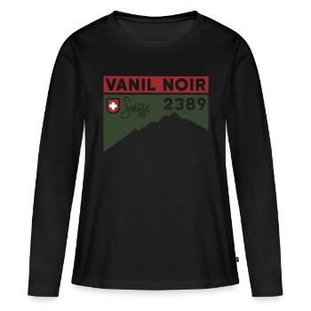 Tour Vanil Noir Escalade Randonnée Camping - T-shirt manches longues Premium bio Femme - noir - Devant - Julia (174cm)