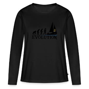 Evolution version noir - T-shirt manches longues Premium bio Femme - noir - Devant - Julia (174cm)