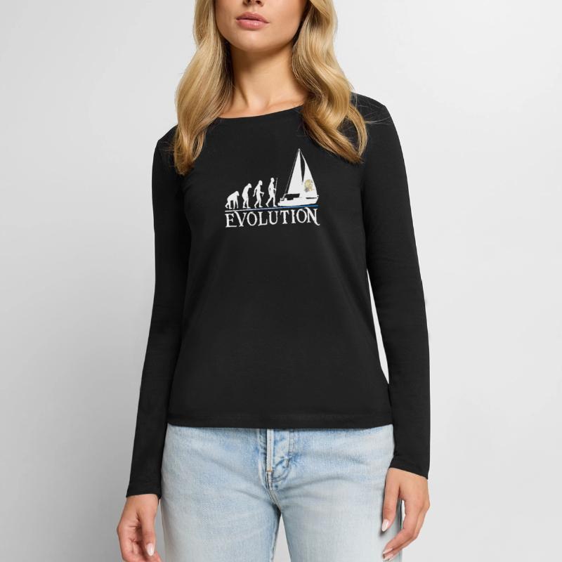 Evolution version blanc T-shirt manches longues Premium bio Femme