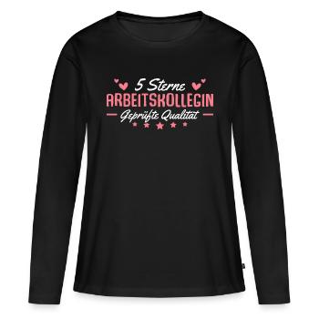 Kollegin Spruch Beste Arbeitskollegin - Frauen Premium Bio Langarmshirt - Schwarz - Vorne - Julia (174cm)