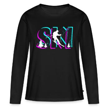 SKI - Women's Premium Organic Long Sleeve Shirt - black - Front - Julia (174cm)