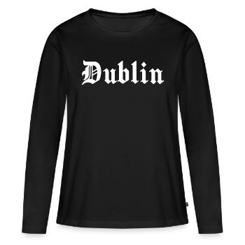 Dublin - T-shirt manches longues Premium bio Femme - noir - Devant - Julia (174cm)