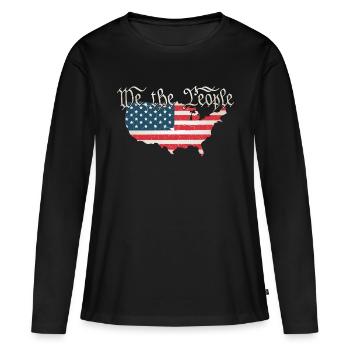 Nous, le peuple, dont la Constitution des États-Unis a besoin - T-shirt manches longues Premium bio Femme - noir - Devant - Julia (174cm)