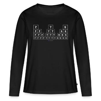 P T K (dunkle Stoffe) - Frauen Premium Bio Langarmshirt - Schwarz - Vorne - Julia (174cm)