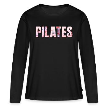 Pilates - Frauen Premium Bio Langarmshirt - Schwarz - Vorne - Julia (174cm)
