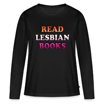 Lire des livres lesbiens - T-shirt manches longues Premium bio Femme - noir - Devant - Julia (174cm)