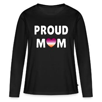 Proud mom lesbian flag heart - Women's Premium Organic Long Sleeve Shirt - black - Front - Julia (174cm)