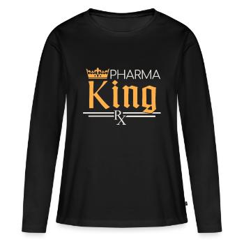 Pharmacie | Roi de l’industrie pharmaceutique - T-shirt manches longues Premium bio Femme - noir - Devant - Julia (174cm)