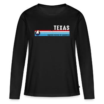 Texas Lone Star State Est 1845 Vintage Klassiker - Frauen Premium Bio Langarmshirt - Schwarz - Vorne - Julia (174cm)