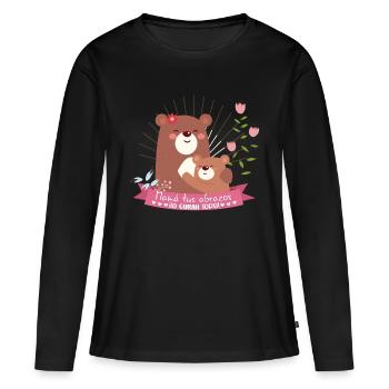 Gifts to Mom of Child "Your Hugs Heal" - Women's Premium Organic Long Sleeve Shirt - black - Front - Julia (174cm)