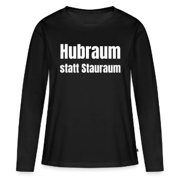 Déplacement au lieu de l’espace de stockage - T-shirt manches longues Premium bio Femme - noir - Devant - Julia (174cm)
