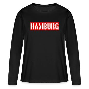 Hambourg - Cité hanséatique - Alster - Elbe - T-shirt manches longues Premium bio Femme - noir - Devant - Julia (174cm)