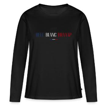 Moto bleu blanc braaap - T-shirt manches longues Premium bio Femme - noir - Devant - Julia (174cm)