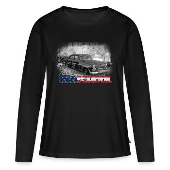 vieille école nous voiture - T-shirt manches longues Premium bio Femme - noir - Devant - Julia (174cm)