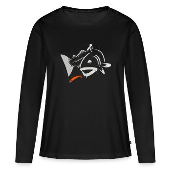 Pêche à la morue - T-shirt manches longues Premium bio Femme - noir - Devant - Julia (174cm)