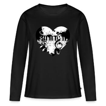 Clavier coeur - T-shirt manches longues Premium bio Femme - noir - Devant - Julia (174cm)