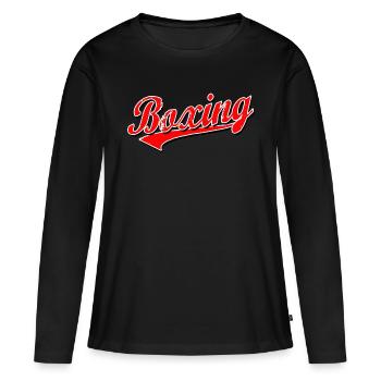 boxe boxe boxer mma combat coup de pied coup de poing sparring ko - T-shirt manches longues Premium bio Femme - noir - Devant - Julia (174cm)