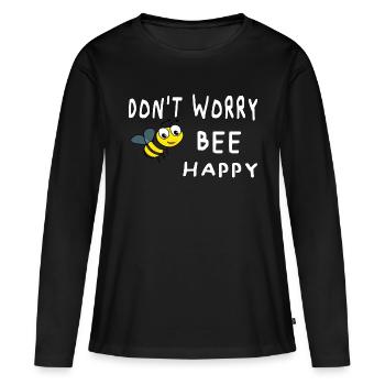 Don't worry be happy - Women's Premium Organic Long Sleeve Shirt - black - Front - Julia (174cm)