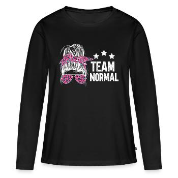 Équipe Normale - T-shirt manches longues Premium bio Femme - noir - Devant - Julia (174cm)