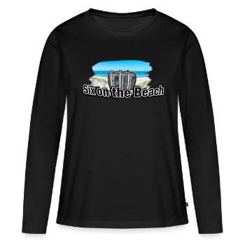 Six on the Beach Wortspiel Sex Party Bier Sixpack - Frauen Premium Bio Langarmshirt - Schwarz - Vorne - Julia (174cm)