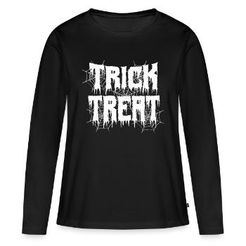 trick treat, Halloween. - T-shirt manches longues Premium bio Femme - noir - Devant - Julia (174cm)