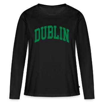 Dublin - T-shirt manches longues Premium bio Femme - noir - Devant - Julia (174cm)