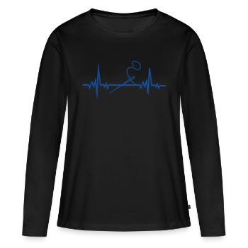 Sewing Machine with Heart Seamstress - Women's Premium Organic Long Sleeve Shirt - black - Front - Julia (174cm)
