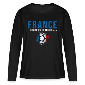 France supporters équipe footbalL 2022 - T-shirt manches longues Premium bio Femme - noir - Devant - Julia (174cm)