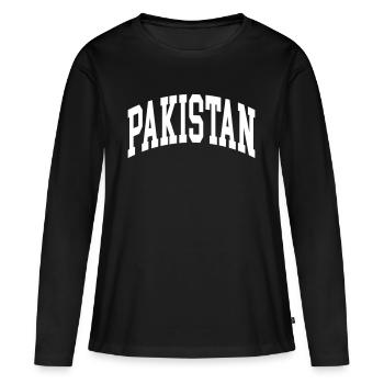 Pakistan - T-shirt manches longues Premium bio Femme - noir - Devant - Julia (174cm)