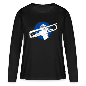 Musique de trompette Piccolo Trompette Piccolo Trompette - T-shirt manches longues Premium bio Femme - noir - Devant - Julia (174cm)