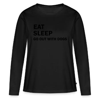 Dog Hund - Frauen Premium Bio Langarmshirt - Schwarz - Vorne - Julia (174cm)