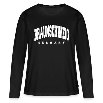 Braunschweig - Women's Premium Organic Long Sleeve Shirt - black - Front - Julia (174cm)