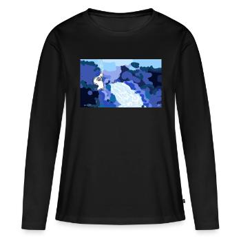 Im Frieden sein - Frauen Premium Bio Langarmshirt - Schwarz - Vorne - Julia (174cm)