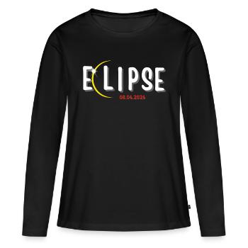 ECLIPSE 2024, AMATEURS D’ASTRONOMIE - T-shirt manches longues Premium bio Femme - noir - Devant - Julia (174cm)