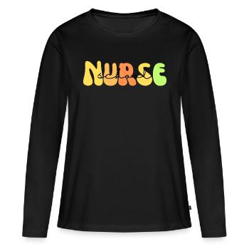 Schulkrankenschwester Rundhals-Sweatshirt, Geschenk für Krankenschwester, - Frauen Premium Bio Langarmshirt - Schwarz - Vorne - Julia (174cm)