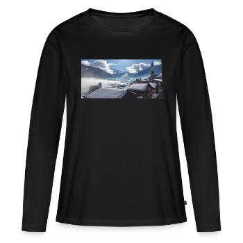 Winter Panorama - Frauen Premium Bio Langarmshirt - Schwarz - Vorne - Julia (174cm)