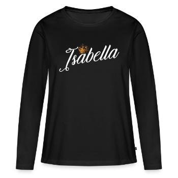 Isabella Nom pour les femmes Enfants Tout-petits - Isabella - T-shirt manches longues Premium bio Femme - noir - Devant - Julia (174cm)