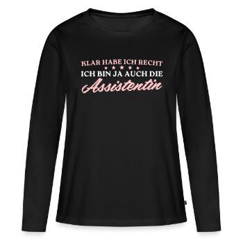Sekretärin Klar habe ich recht Assistentin - Frauen Premium Bio Langarmshirt - Schwarz - Vorne - Julia (174cm)