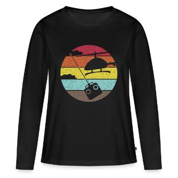 Hélicoptère RC Hélicoptère Hélicoptère - T-shirt manches longues Premium bio Femme - noir - Devant - Julia (174cm)
