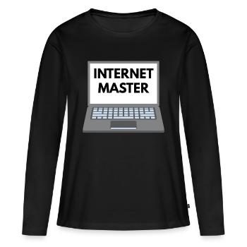 Internet - T-shirt manches longues Premium bio Femme - noir - Devant - Julia (174cm)