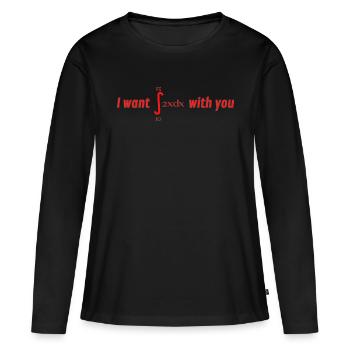Je veux 69 avec toi - T-shirt manches longues Premium bio Femme - noir - Devant - Julia (174cm)