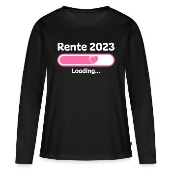 Rente 2023 Loading Ladebalken - Frauen Premium Bio Langarmshirt - Schwarz - Vorne - Julia (174cm)