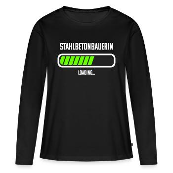 Stahlbetonbauerin Beruf Loading Ladebalken - Frauen Premium Bio Langarmshirt - Schwarz - Vorne - Julia (174cm)