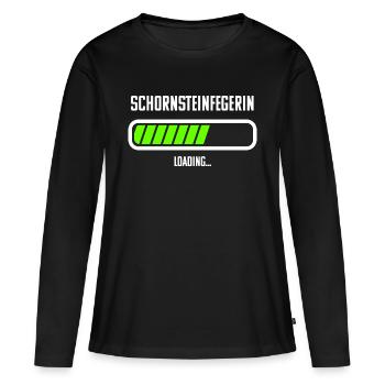 Schornsteinfegerin Beruf Loading Ladebalken - Frauen Premium Bio Langarmshirt - Schwarz - Vorne - Julia (174cm)