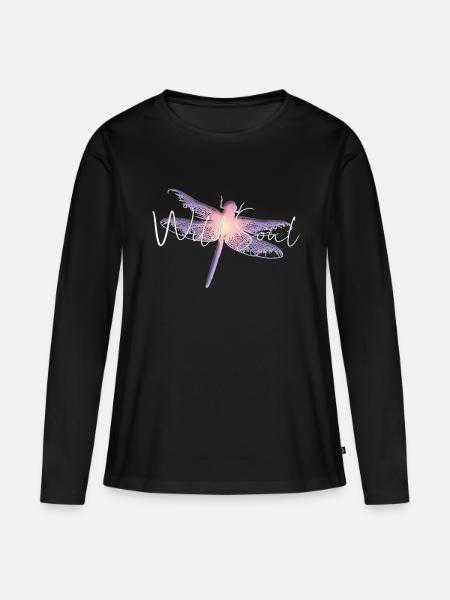 Wilde Seele - Frauen Premium Bio Langarmshirt - Schwarz