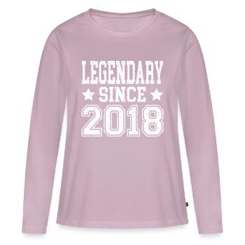 Legendary since 2018 - Women's Premium Organic Long Sleeve Shirt - dusky pink - Front - Julia (174cm)