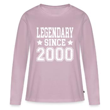 Légendaire depuis 2000 - T-shirt manches longues Premium bio Femme - rose poudré - Devant - Julia (174cm)