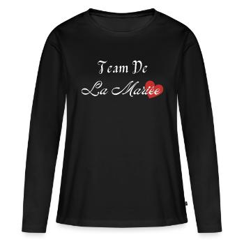 team de la Mariée - T-shirt manches longues Premium bio Femme - noir - Devant - Julia (174cm)