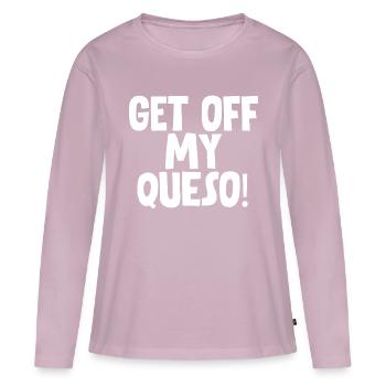 Descends de mon Queso - T-shirt manches longues Premium bio Femme - rose poudré - Devant - Julia (174cm)