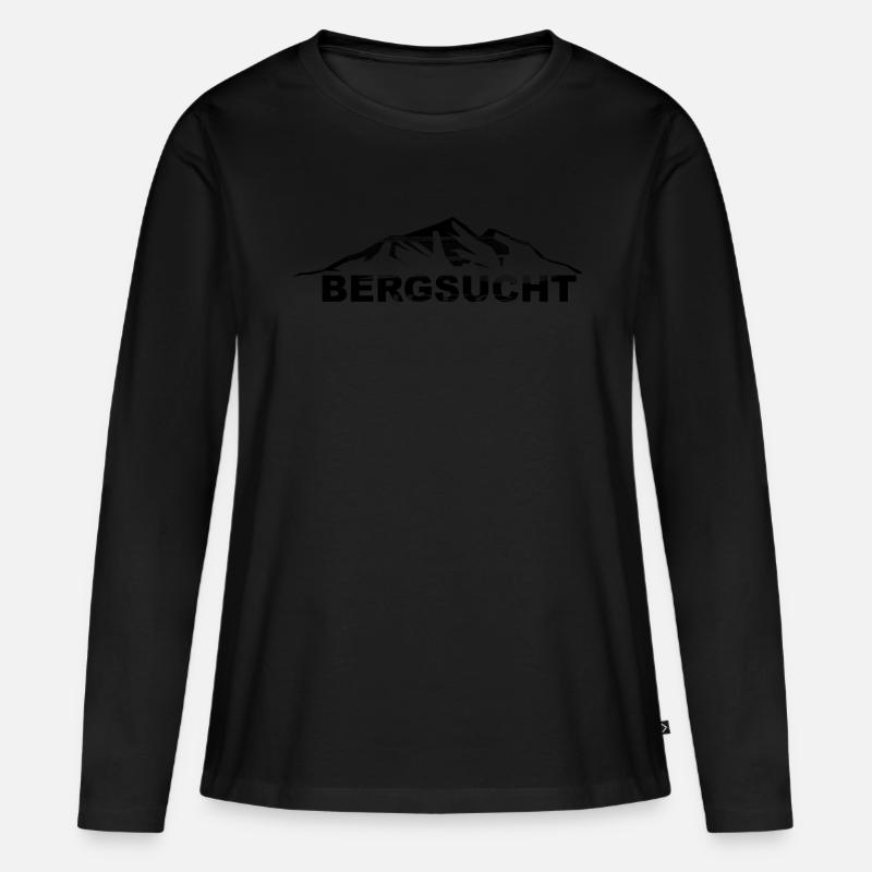 Bergsucht - (4) - Frauen Premium Bio Langarmshirt - Schwarz